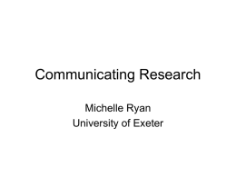 Communicating Research - NCRM EPrints Repository