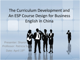 Business English A Case Study in China