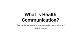 What is Health Communication?