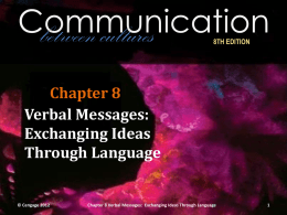 8TH EDITION Chapter 8 Verbal Messages: Exchanging Ideas