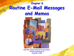Routine E-Mail Messages and Memos