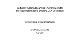 Culturally Adapted Learning Environments for International Students