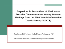 Findings from the 2003 Health Information Trends Survey (HINTS)