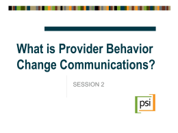 Provider Behavior Change Communication (PBC)…