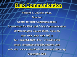 Risk Communication Workshop Slides