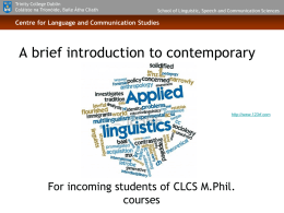 An introduction to contemporary Applied Linguistics