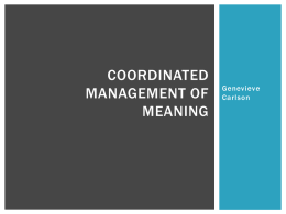 Coordinated Management of Meaning