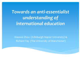 Towards an anti-essentialist understanding of international education