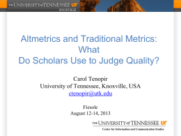 What Do Scholars Use to Judge Quality?