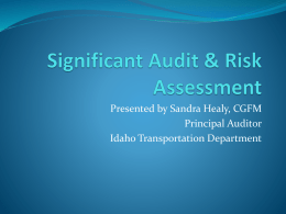 Significant Audit & Risk Assessment