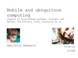 Mobile and ubiquitous computing
