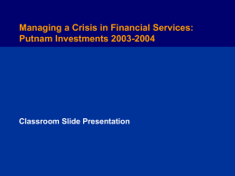 Putnam Investments Case Solutions