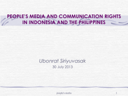 PEOPLE’S MEDIA AND COMMUNICATION RIGHTS IN …