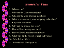 Semester Plan