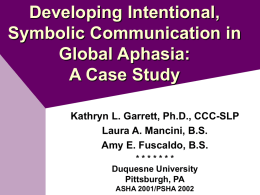Developing Intentional, Symbolic Communication in Global