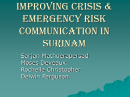 Improving Crisis & Emergency Risk Communication in Suriname