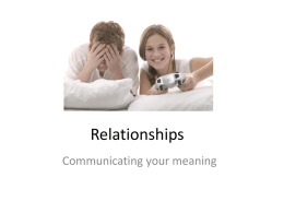 Relationships - Family and consumer science