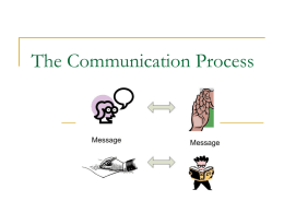 The Communication Process - B.i.Z