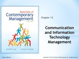 Communication and Information Technology Management