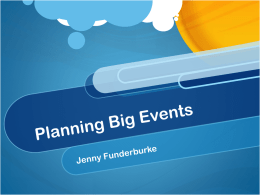 Planning Big Events - Ministry-To