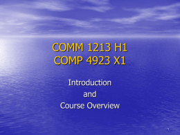 COMM 1213 H1 COMP 4923 X1