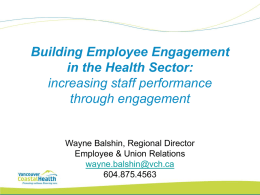Building Employee Engagement in the Health Sector