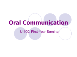 Oral Presentation Project - School of University Studies