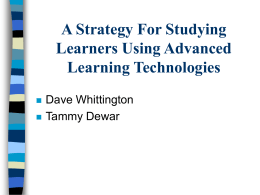 A Strategy For Studying Learners Using Advanced Learning