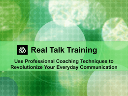 Real Talk Training - Strategic Cell Ministries International