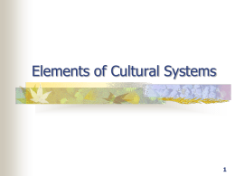 Elements of Cultural Systems