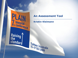 PLAIN 2009 - Kleimann Communication Group