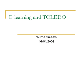 E-learning and TOLEDO