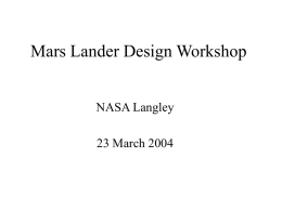 Mars Lander Design - Northwest Missouri State University