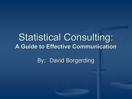 Statistical Consulting!!!