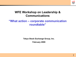 東証市場の現状 - World Federation of Exchanges