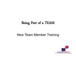 Being Part of a TEAM