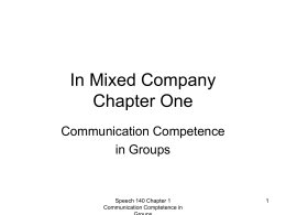 CH 1 Communication Competence in Groups