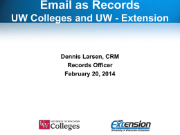 Email As Records - University of Wisconsin