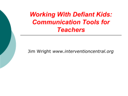 Working with Defiant Kids