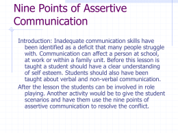 Nine Points of Assertive Communication