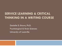 service learning & critical thinking in a writing course