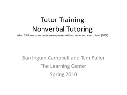 2010_Nonverbal_Tutor Training