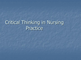 08. Critical Thinking in Nursing Practice