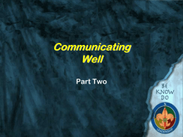 Communicating Well - 2015 Twin Arrows Courses