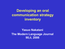 Developing an oral communication strategy inventory
