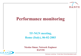 Performance Monitoring Infrastructure