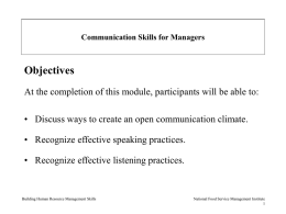 Communication Skills for Managers Speak Effectively