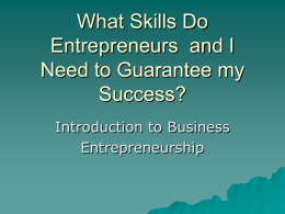 What Skills Do Entrepreneurs Need?