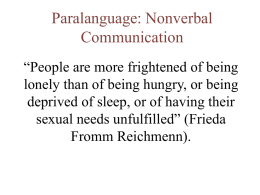 Paralanguage: Nonverbal Communication