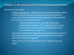 Chapter 2: Recruiting and Retaining Beginning Students